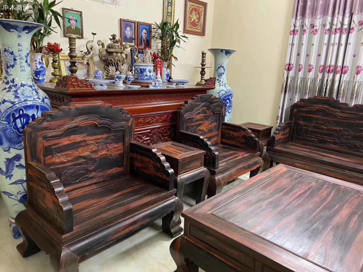 大紅酸枝交趾黃檀寶座沙發(fā) 憑祥市龍之涵紅木家具的匠心與價(jià)值